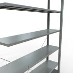 Anbauregal, Büro-Fachbodenregal Stecksystem MULTIplus85, 2300 x 1300 x 300 mm (HxBxT), 7 Fachböden, Kreuzstrebe, verzinkt, ohne Anschlagleiste