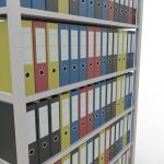 Grundregal, Büro-Fachbodenregal Stecksystem MULTIplus85, 2300 x 1300 x 300 mm (HxBxT), 7 Fachböden, Kreuzstrebe, RAL 7035 lichtgrau, ohne Anschlagleiste