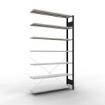 Anbauregal, Büro-Fachbodenregal Stecksystem...