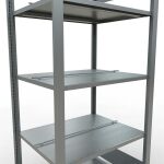Grundregal, Büro-Fachbodenregal Stecksystem MULTIplus150, 1800 x 750 x 600 mm (HxBxT), 5 Fachböden, Längenriegel, verzinkt, mit Mittelanschlag