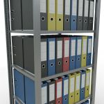 Grundregal, Büro-Fachbodenregal Stecksystem MULTIplus150, 2000 x 750 x 600 mm (HxBxT), 6 Fachböden, Längenriegel, verzinkt, mit Mittelanschlag