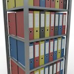 Grundregal, Büro-Fachbodenregal Stecksystem MULTIplus150, 2300 x 750 x 600 mm (HxBxT), 7 Fachböden, Längenriegel, verzinkt, mit Mittelanschlag