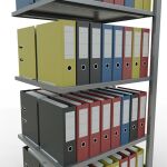 Anbauregal, Büro-Fachbodenregal Stecksystem MULTIplus150, 1800 x 750 x 600 mm (HxBxT), 5 Fachböden, Längenriegel, verzinkt, mit Mittelanschlag