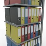 Anbauregal, Büro-Fachbodenregal Stecksystem MULTIplus150, 2300 x 750 x 600 mm (HxBxT), 7 Fachböden, Längenriegel, verzinkt, mit Mittelanschlag