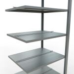 Anbauregal, Büro-Fachbodenregal Stecksystem MULTIplus150, 2300 x 750 x 600 mm (HxBxT), 7 Fachböden, Längenriegel, verzinkt, mit Mittelanschlag