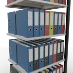 Anbauregal, Büro-Fachbodenregal Stecksystem MULTIplus150, 1800 x 750 x 600 mm (HxBxT), 5 Fachböden, Längenriegel, schwarz/RAL 7035 lichtgrau, mit Mittelanschlag