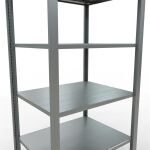 Grundregal, Büro-Fachbodenregal Stecksystem MULTIplus150, 2000 x 750 x 600 mm (HxBxT), 6 Fachböden, Längenriegel, verzinkt, ohne Mittelanschlag