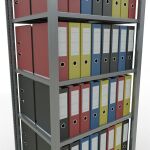 Grundregal, Büro-Fachbodenregal Stecksystem MULTIplus150, 2300 x 750 x 600 mm (HxBxT), 7 Fachböden, Längenriegel, verzinkt, ohne Mittelanschlag