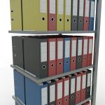 Anbauregal, Büro-Fachbodenregal Stecksystem MULTIplus150, 2000 x 750 x 600 mm (HxBxT), 6 Fachböden, Längenriegel, verzinkt, ohne Mittelanschlag