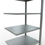 Anbauregal, Büro-Fachbodenregal Stecksystem MULTIplus150, 2000 x 750 x 600 mm (HxBxT), 6 Fachböden, Längenriegel, verzinkt, ohne Mittelanschlag