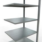 Anbauregal, Büro-Fachbodenregal Stecksystem MULTIplus150, 2300 x 750 x 600 mm (HxBxT), 7 Fachböden, Längenriegel, verzinkt, ohne Mittelanschlag