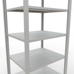 Grundregal, Büro-Fachbodenregal Stecksystem MULTIplus150, 2300 x 750 x 600 mm (HxBxT), 7 Fachböden, Längenriegel, RAL 7035 lichtgrau, ohne Mittelanschlag