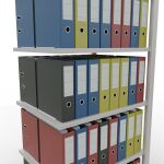 Anbauregal, Büro-Fachbodenregal Stecksystem MULTIplus150, 2000 x 750 x 600 mm (HxBxT), 6 Fachböden, Längenriegel, RAL 7035 lichtgrau, ohne Mittelanschlag