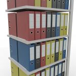 Anbauregal, Büro-Fachbodenregal Stecksystem MULTIplus150, 2300 x 750 x 600 mm (HxBxT), 7 Fachböden, Längenriegel, RAL 7035 lichtgrau, ohne Mittelanschlag