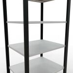 Grundregal, Büro-Fachbodenregal Stecksystem MULTIplus150, 2000 x 750 x 600 mm (HxBxT), 6 Fachböden, Längenriegel, schwarz/RAL 7035 lichtgrau, ohne Mittelanschlag