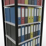 Grundregal, Büro-Fachbodenregal Stecksystem MULTIplus150, 2300 x 750 x 600 mm (HxBxT), 7 Fachböden, Längenriegel, schwarz/RAL 7035 lichtgrau, ohne Mittelanschlag