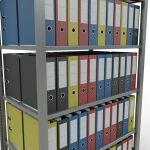 Grundregal, Büro-Fachbodenregal Stecksystem MULTIplus150, 2000 x 1000 x 600 mm (HxBxT), 6 Fachböden, Längenriegel, verzinkt, mit Mittelanschlag