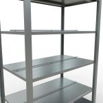 Grundregal, Büro-Fachbodenregal Stecksystem MULTIplus150, 2000 x 1000 x 600 mm (HxBxT), 6 Fachböden, Längenriegel, verzinkt, mit Mittelanschlag