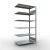 Anbauregal, Büro-Fachbodenregal Stecksystem MULTIplus150, 2000 x 1000 x 600 mm (HxBxT), 6 Fachböden, Längenriegel, verzinkt, mit Mittelanschlag