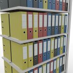 Anbauregal, Büro-Fachbodenregal Stecksystem MULTIplus150, 2300 x 1000 x 600 mm (HxBxT), 7 Fachböden, Längenriegel, RAL 7035 lichtgrau, mit Mittelanschlag