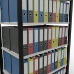 Grundregal, Büro-Fachbodenregal Stecksystem MULTIplus150, 2000 x 1000 x 600 mm (HxBxT), 6 Fachböden, Längenriegel, schwarz/RAL 7035 lichtgrau, mit Mittelanschlag