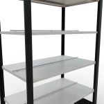 Grundregal, Büro-Fachbodenregal Stecksystem MULTIplus150, 2000 x 1000 x 600 mm (HxBxT), 6 Fachböden, Längenriegel, schwarz/RAL 7035 lichtgrau, mit Mittelanschlag