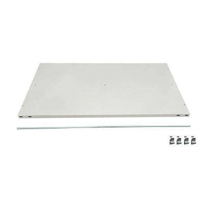 Zusatz-Fachboden MULTIplus150 1000 x 600, RAL 7035 lichtgrau, inkl. 4 Fachbodenträgern und Mittelanschlag