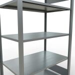 Grundregal, Büro-Fachbodenregal Stecksystem MULTIplus150, 1800 x 1000 x 600 mm (HxBxT), 5 Fachböden, Längenriegel, verzinkt, ohne Mittelanschlag