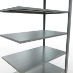 Anbauregal, Büro-Fachbodenregal Stecksystem MULTIplus150, 2300 x 1000 x 600 mm (HxBxT), 7 Fachböden, Längenriegel, verzinkt, ohne Mittelanschlag