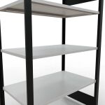 Grundregal, Büro-Fachbodenregal Stecksystem MULTIplus150, 1800 x 1000 x 600 mm (HxBxT), 5 Fachböden, Längenriegel, schwarz/RAL 7035 lichtgrau, ohne Mittelanschlag
