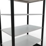 Grundregal, Büro-Fachbodenregal Stecksystem MULTIplus150, 2000 x 1000 x 600 mm (HxBxT), 6 Fachböden, Längenriegel, schwarz/RAL 7035 lichtgrau, ohne Mittelanschlag