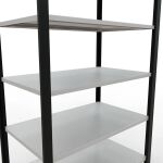 Grundregal, Büro-Fachbodenregal Stecksystem MULTIplus150, 2300 x 1000 x 600 mm (HxBxT), 7 Fachböden, Längenriegel, schwarz/RAL 7035 lichtgrau, ohne Mittelanschlag