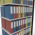 Anbauregal, Büro-Fachbodenregal Stecksystem MULTIplus150, 2300 x 1000 x 600 mm (HxBxT), 7 Fachböden, Längenriegel, schwarz/RAL 7035 lichtgrau, ohne Mittelanschlag