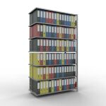 Anbauregal, Büro-Fachbodenregal Stecksystem...
