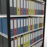 Grundregal, Büro-Fachbodenregal Stecksystem MULTIplus150, 2000 x 1300 x 600 mm (HxBxT), 6 Fachböden, Längenriegel, schwarz/RAL 7035 lichtgrau, mit Mittelanschlag