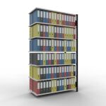 Anbauregal, Büro-Fachbodenregal Stecksystem...
