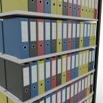 Anbauregal, Büro-Fachbodenregal Stecksystem MULTIplus150, 2300 x 1300 x 600 mm (HxBxT), 7 Fachböden, Längenriegel, schwarz/RAL 7035 lichtgrau, mit Mittelanschlag