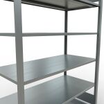 Grundregal, Büro-Fachbodenregal Stecksystem MULTIplus150, 2000 x 1300 x 600 mm (HxBxT), 6 Fachböden, Längenriegel, verzinkt, ohne Mittelanschlag