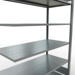 Anbauregal, Büro-Fachbodenregal Stecksystem MULTIplus150, 2000 x 1300 x 600 mm (HxBxT), 6 Fachböden, Längenriegel, verzinkt, ohne Mittelanschlag