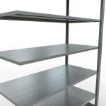 Anbauregal, Büro-Fachbodenregal Stecksystem MULTIplus150, 2300 x 1300 x 600 mm (HxBxT), 7 Fachböden, Längenriegel, verzinkt, ohne Mittelanschlag