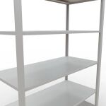 Grundregal, Büro-Fachbodenregal Stecksystem MULTIplus150, 2300 x 1300 x 600 mm (HxBxT), 7 Fachböden, Längenriegel, RAL 7035 lichtgrau, ohne Mittelanschlag