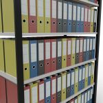 Grundregal, Büro-Fachbodenregal Stecksystem MULTIplus150, 2000 x 1300 x 600 mm (HxBxT), 6 Fachböden, Längenriegel, schwarz/RAL 7035 lichtgrau, ohne Mittelanschlag