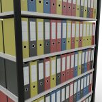 Grundregal, Büro-Fachbodenregal Stecksystem MULTIplus150, 2300 x 1300 x 600 mm (HxBxT), 7 Fachböden, Längenriegel, schwarz/RAL 7035 lichtgrau, ohne Mittelanschlag