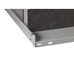 Grundregal, Büro-Fachbodenregal Schraubsystem MULTIplus85, 1800 x 1000 x 300 mm (HxBxT), 5 Fachböden, verzinkt, mit Anschlagleiste