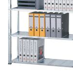 Grundregal, Büro-Fachbodenregal Schraubsystem MULTIplus85, 1800 x 1300 x 300 mm (HxBxT), 5 Fachböden, verzinkt, ohne Anschlagleiste