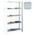 Anbauregal, Schraub-Fädelstäberegal BASIC70, 1800 x 900 x 350 mm (HxBxT), 5 Fachböden, verzinkt