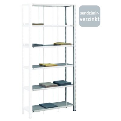 Anbauregal, Schraub-Fädelstäberegal BASIC70, 2000 x 900 x 350 mm (HxBxT), 6 Fachböden, verzinkt
