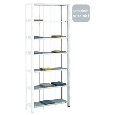 Anbauregal, Schraub-Fädelstäberegal BASIC70, 2300 x 900 x 350 mm (HxBxT), 7 Fachböden, verzinkt