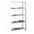 Anbauregal, Schraub-Fädelstäberegal BASIC70, 1800 x 900 x 350 mm (HxBxT), 5 Fachböden, RAL 7035 lichtgrau