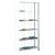 Anbauregal, Schraub-Fädelstäberegal BASIC70, 2000 x 900 x 350 mm (HxBxT), 6 Fachböden, RAL 7035 lichtgrau